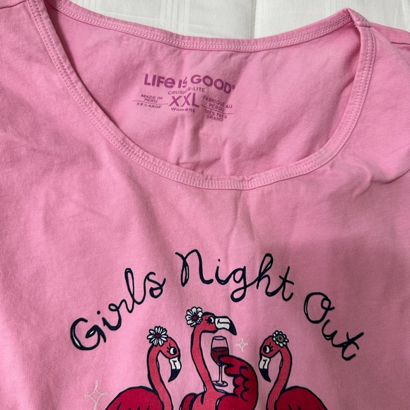 Life Is Good Pink Flamingo Tank Top - Picture 2 of 3